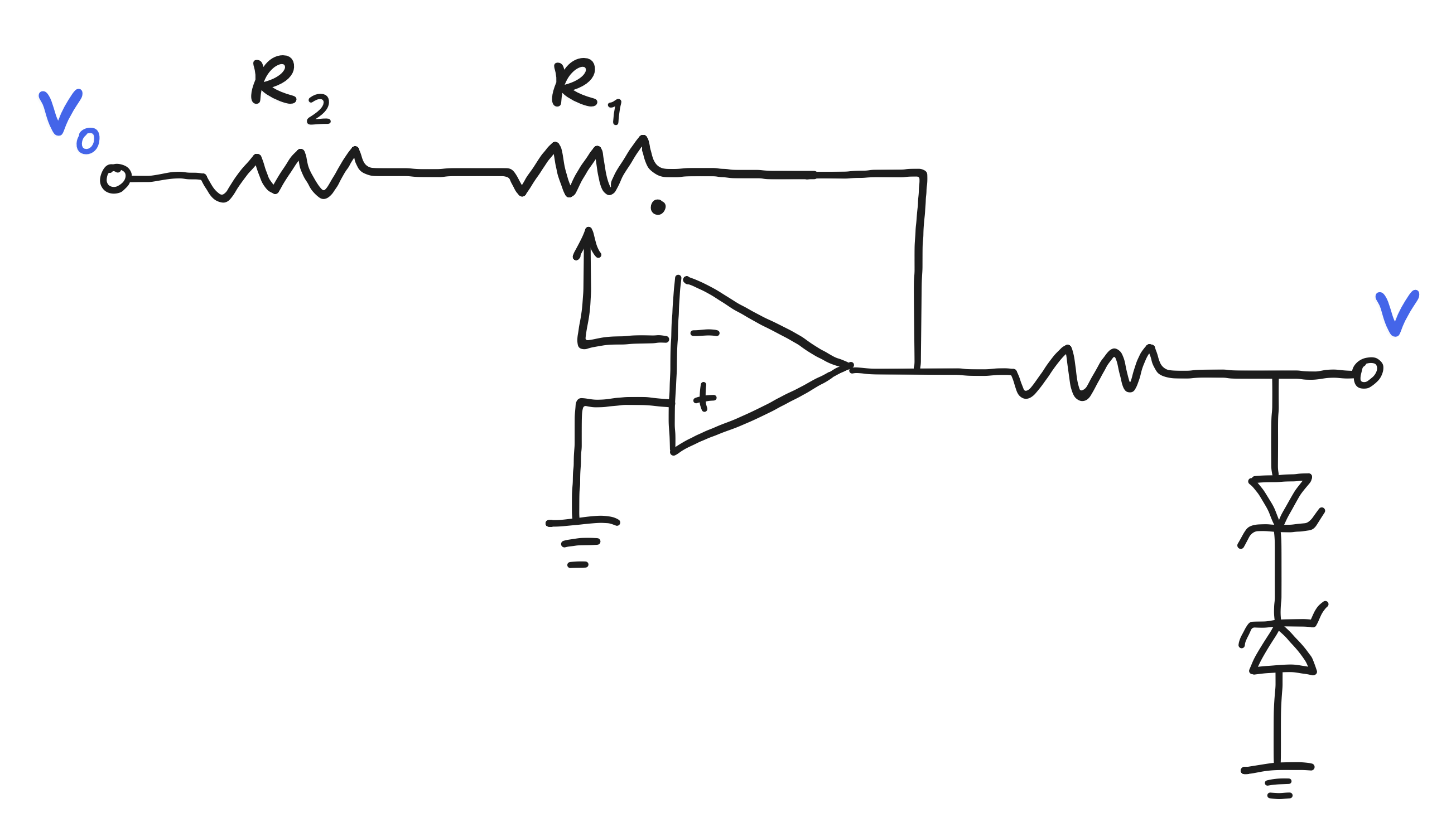 2nd-order pseudo-logarithmic circuit with clipping zener diodes